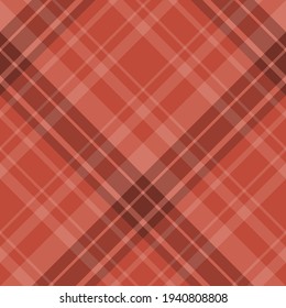 Seamless pattern in brick red colors for plaid, fabric, textile, clothes, tablecloth and other things. Vector image. 