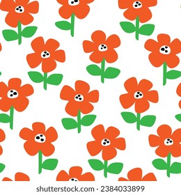 Seamless pattern with bright abstract colors. Floral summer simple print. Vector graphics.