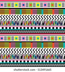 Seamless pattern with bright abstract geometric lines