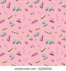 Seamless pattern in bright abstract retro style 1 