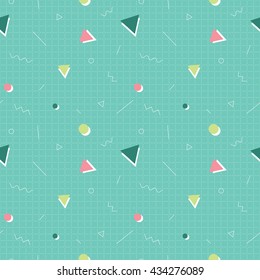 Seamless pattern in bright abstract retro design 1