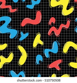 Seamless pattern in bright abstract retro style