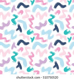 Seamless pattern in bright abstract retro style