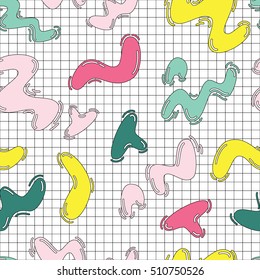 Seamless pattern in bright abstract retro style