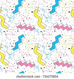 Seamless pattern in bright abstract retro style