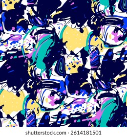 Seamless pattern with bright abstract spots. Vector illustration