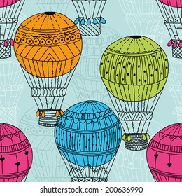 Seamless pattern bright aerostat Vector eps10