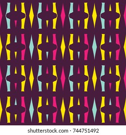 Seamless pattern with bright alternate geometric shapes.