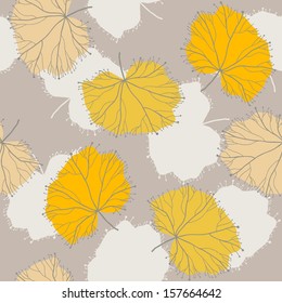 seamless pattern with bright autumn leaves