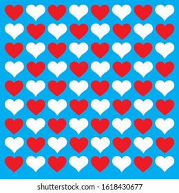 Seamless pattern bright, beautiful, color, heart on a beautiful background. February 14 Valentine's day, vector illustration. love, romance,Wallpaper for season decoration, wrapping paper.