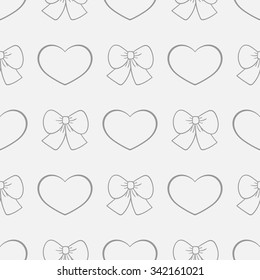 Seamless pattern bright, beautiful, color, heart and bow on a  beautiful background. February 14 Valentine's day