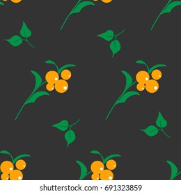 Seamless pattern with bright berries. Floral background. Vector illustration