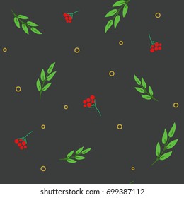 Seamless pattern with bright berries. Floral background. Vector illustration