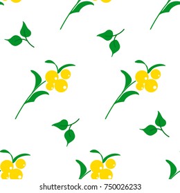 Seamless pattern with bright berries. Floral background. Vector illustration