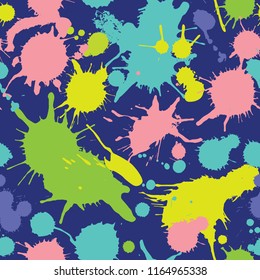 Seamless pattern with bright blots on a dark background.
