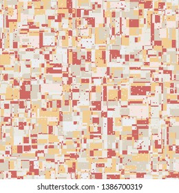 Seamless pattern. Bright camouflage consisting of intersections of squares and straight squares. Fashionable coloring. Multicolor background. For stylish clothes.