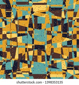 Seamless pattern. Bright camouflage consisting of intersections of arcs and circles. Fashionable coloring. Multicolor background. For stylish clothes.