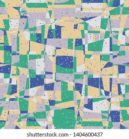 Seamless pattern. Bright camouflage consisting of intersections of arcs and circles. Fashionable coloring. Multicolor background. For stylish clothes.