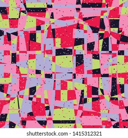 Seamless pattern. Bright camouflage consisting of intersections of arcs and circles. Fashionable coloring. Multicolor background. For stylish clothes.