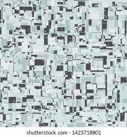 Seamless pattern. Bright camouflage consisting of intersections of squares and straight squares. Fashionable coloring. Multicolor background. For stylish clothes.