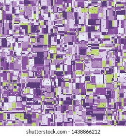 Seamless pattern. Bright camouflage consisting of intersections of squares and straight squares. Fashionable coloring. Multicolor background. For stylish clothes.
