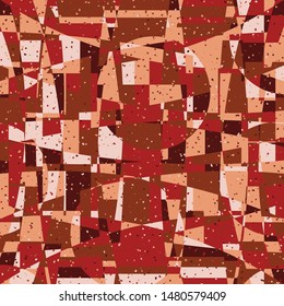 Seamless pattern. Bright camouflage consisting of intersections of arcs and circles. Fashionable coloring. Multicolor background. For stylish clothes.