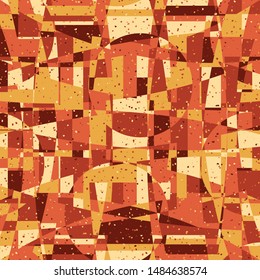 Seamless pattern. Bright camouflage consisting of intersections of arcs and circles. Fashionable coloring. Multicolor background. For stylish clothes.