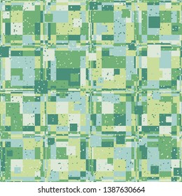 Seamless pattern. Bright checkered camouflage. Grunge style. Fashionable texture. Six color background.