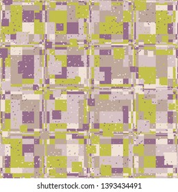 Seamless pattern. Bright checkered camouflage. Grunge style. Fashionable texture. Six color background.