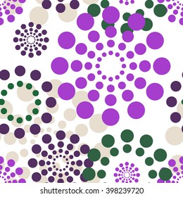 Seamless pattern with bright circle on white background. Use for print and web products: cards, banners, tags. 