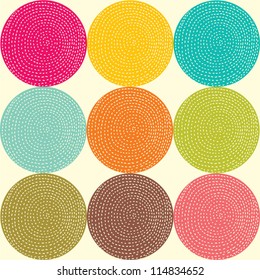 Seamless pattern with bright circles. Seamless pattern can be used for wallpaper, pattern fills, web page background, surface textures.