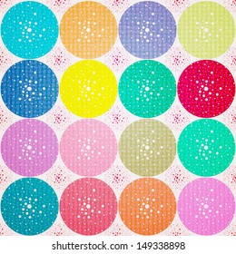 Seamless pattern with bright circles. Seamless pattern can be used for wallpaper, pattern fills, web page background, surface textures.