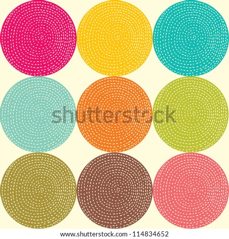 Seamless pattern with bright circles. Seamless pattern can be used for wallpaper, pattern fills, web page background, surface textures.