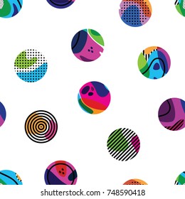 seamless pattern from bright circles with spots