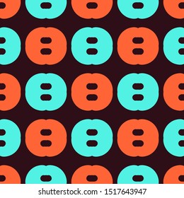 Seamless pattern with bright circular geometric shapes.