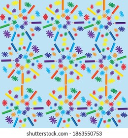 Seamless pattern of bright colored pencils, print background