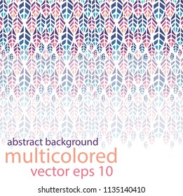 Seamless pattern of bright, colorful feathers on white background.
 Poster, banner, cover, poster. Stock vector.