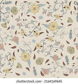 seamless pattern bright colorful floral decoration. pattern for textile fabrics.