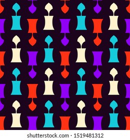 Seamless pattern with bright colorful geometric elements.