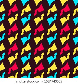 Seamless pattern with bright colorful geometric elements.