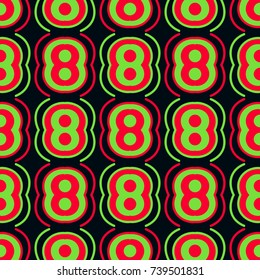 Seamless pattern with bright colorful geometric elements.