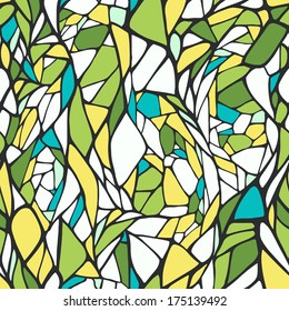 Seamless pattern with bright colorful hand drawn abstract geometric ornament. Vector illustration