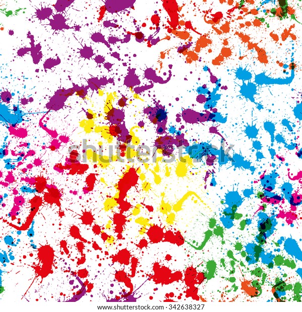 Seamless Pattern Bright Colorful Splashes Paint Stock Vector (Royalty ...