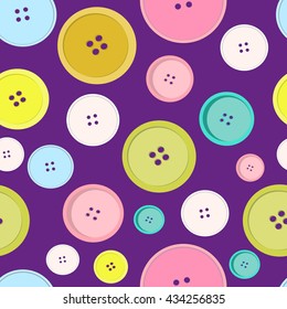 seamless pattern of bright colors buttons on dark background. vector illustration
