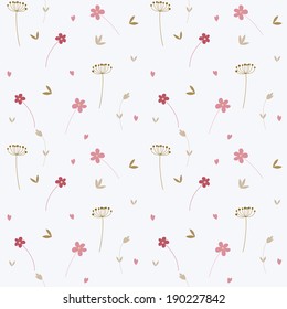 seamless pattern in bright colors with pictures of small flowers. vector drawing for decoration fabrics, wallpaper, scrapbook 