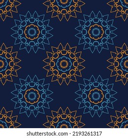Seamless pattern with bright ethnic geometric ornament.