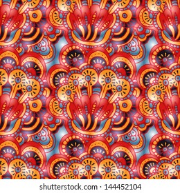 Seamless pattern - bright floral background