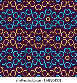 Seamless pattern with bright floral geometric ornament.