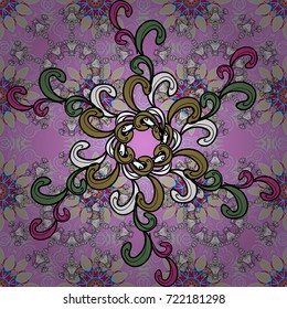 Seamless pattern with bright flowering carpet of plants on a pink, neutral and black colors.