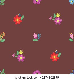 Seamless pattern with bright flowers. Background with flowers